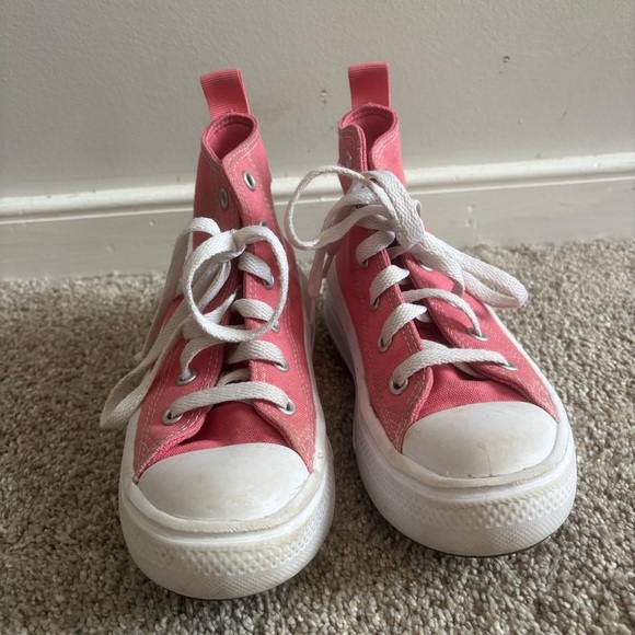 Converse Kids Chuck Taylor All Star Move Platform High Top Sneaker Size 13 Pink - Picture 4 of 7